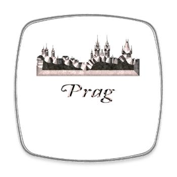 Prag - Viereckiger Kühlschrankmagnet - Weiß - Vorne