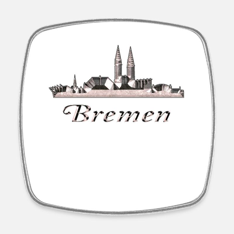 Bremen - Viereckiger Kühlschrankmagnet - Weiß