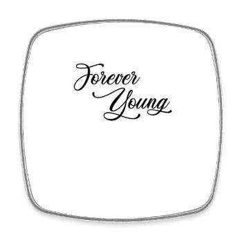 Forever Young - schwarz - Viereckiger Kühlschrankmagnet - Weiß - Vorne