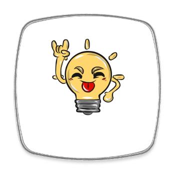 Light bulb - Square fridge magnet - white - Front