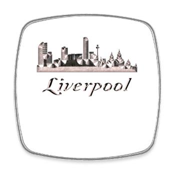 Liverpool - Viereckiger Kühlschrankmagnet - Weiß - Vorne