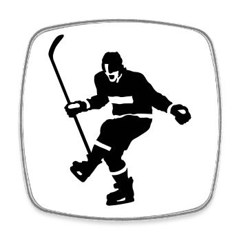 hockey goal - Magnet carré - blanc - Devant