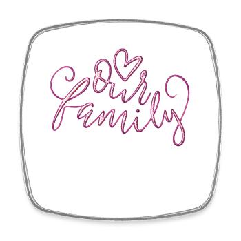 Our Family - Viereckiger Kühlschrankmagnet - Weiß - Vorne