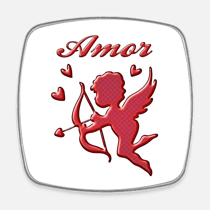 Amor - Viereckiger Kühlschrankmagnet - Weiß
