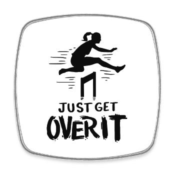 Track and Field Just Get Over It - Square fridge magnet - white - Front