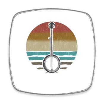 Banjo Sonnenuntergang - Viereckiger Kühlschrankmagnet - Weiß - Vorne