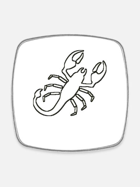 Scorpion - Square fridge magnet - white