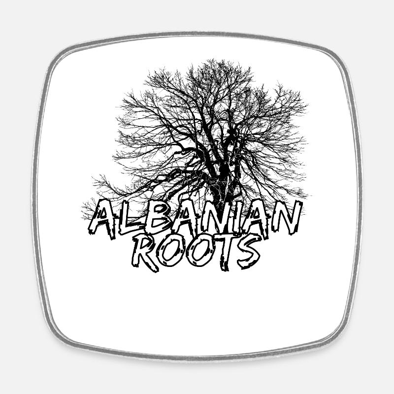 Albanian roots - Square fridge magnet - white