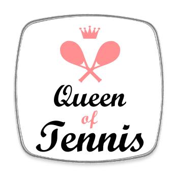 tennis lustig - Viereckiger Kühlschrankmagnet - Weiß - Vorne