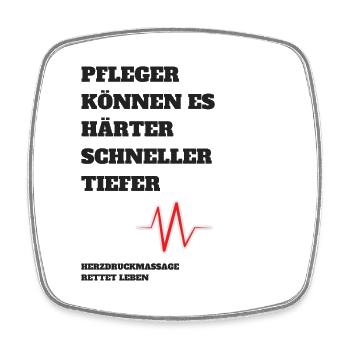 Caregivers can do it harder, faster, deeper - Square fridge magnet - white - Front