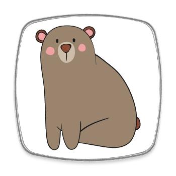 bear - Square fridge magnet - white - Front
