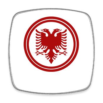 Albania Flag "Albanian Eagle" - Square fridge magnet - white - Front