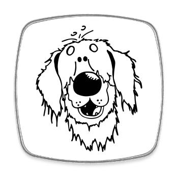 Hovawart - Hovi - Hund - Viereckiger Kühlschrankmagnet - Weiß - Vorne