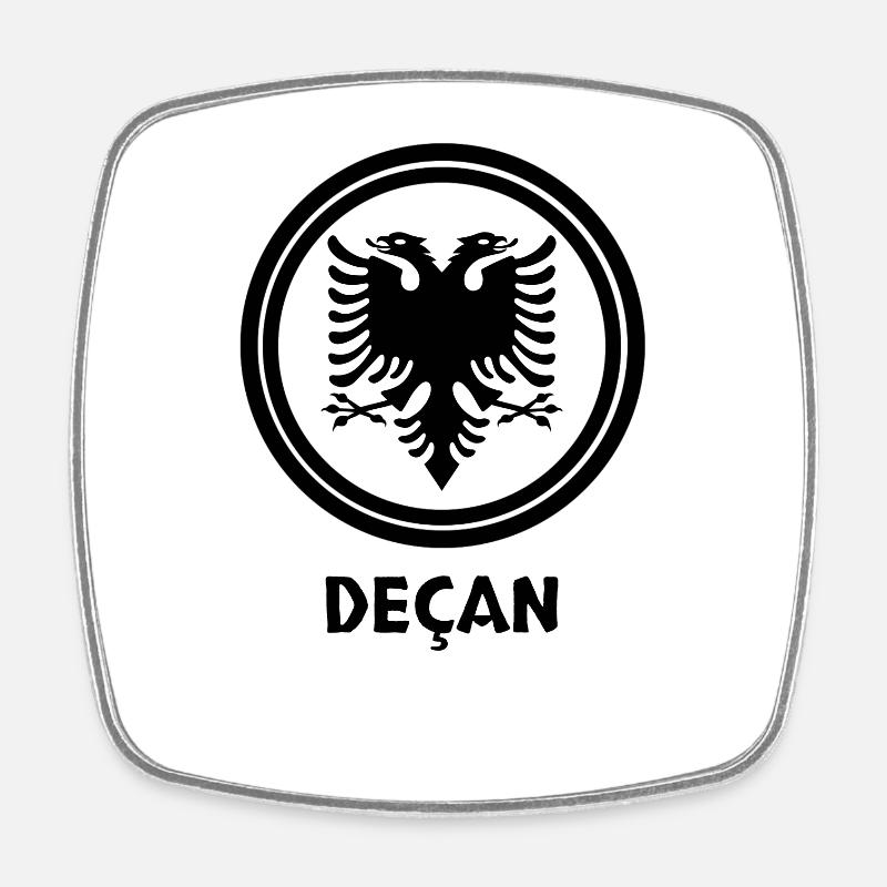 Albania Flag "Decan" - Square fridge magnet - white