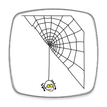 Spinne - Viereckiger Kühlschrankmagnet - Weiß - Vorne