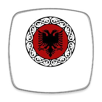 Albania Flag "Albanian Eagle" - Square fridge magnet - white - Front