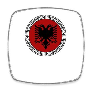 Albanian eagle Albania flag Kosovo flag - Square fridge magnet - white - Front