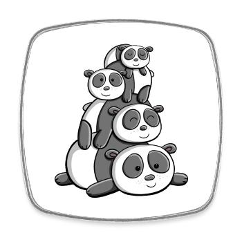 Kawaii Panda Bears I Manga Anime Pandas Cadeaux - Magnet carré - blanc - Devant