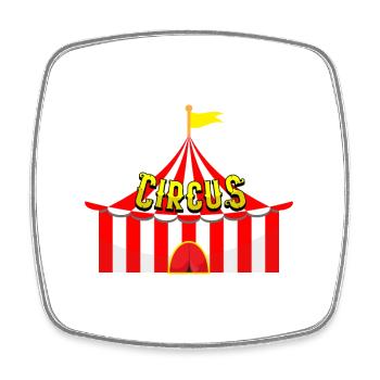 Zirkus Manege Clown Tiere Jongleur Artist Gaukler - Viereckiger Kühlschrankmagnet - Weiß - Vorne