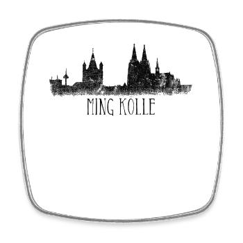 Mein Köln Skyline Ming Kölle Kölner Dom am Rhein - Viereckiger Kühlschrankmagnet - Weiß - Vorne