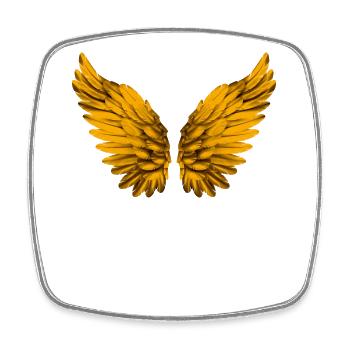 Angel Wings Angel Wings Angel Wings Gold Golden - Square fridge magnet - white - Front