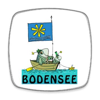 Bodensee - Viereckiger Kühlschrankmagnet - Weiß - Vorne
