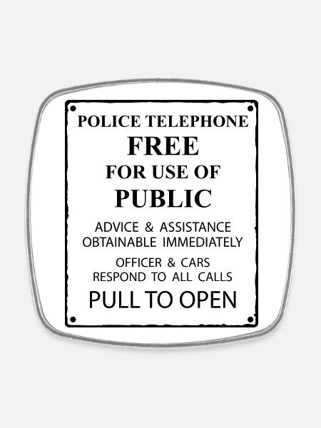 texte de la zone de police - Magnet carré - blanc