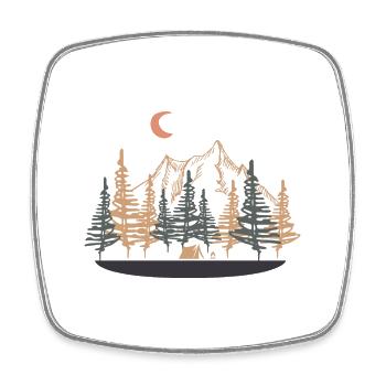 Mountain nature camping camping stars forest gift - Square fridge magnet - white - Front
