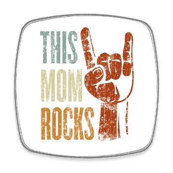 Ce cadeau rock'n'roll lourd de cette maman rocks - Magnet carré - blanc - Devant