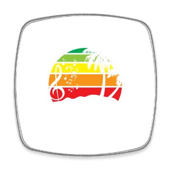 Bunter Musik-Kreis Retro-Silhouette - Viereckiger Kühlschrankmagnet - Weiß - Vorne
