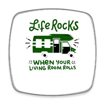 camping - Square fridge magnet - white - Front