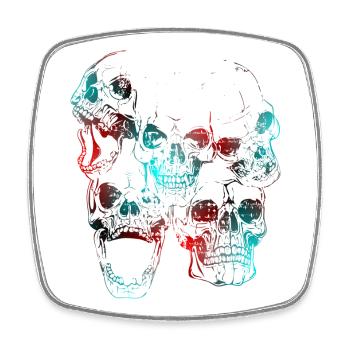 skull - Square fridge magnet - white - Front