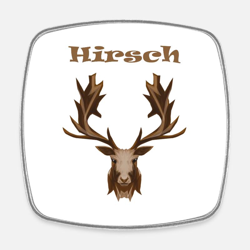 deer - Square fridge magnet - white