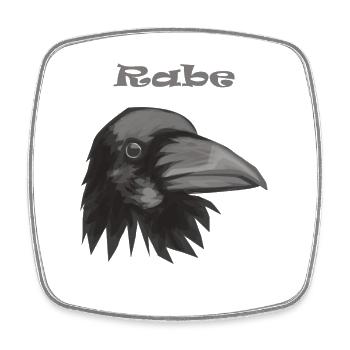Crow - Square fridge magnet - white - Front