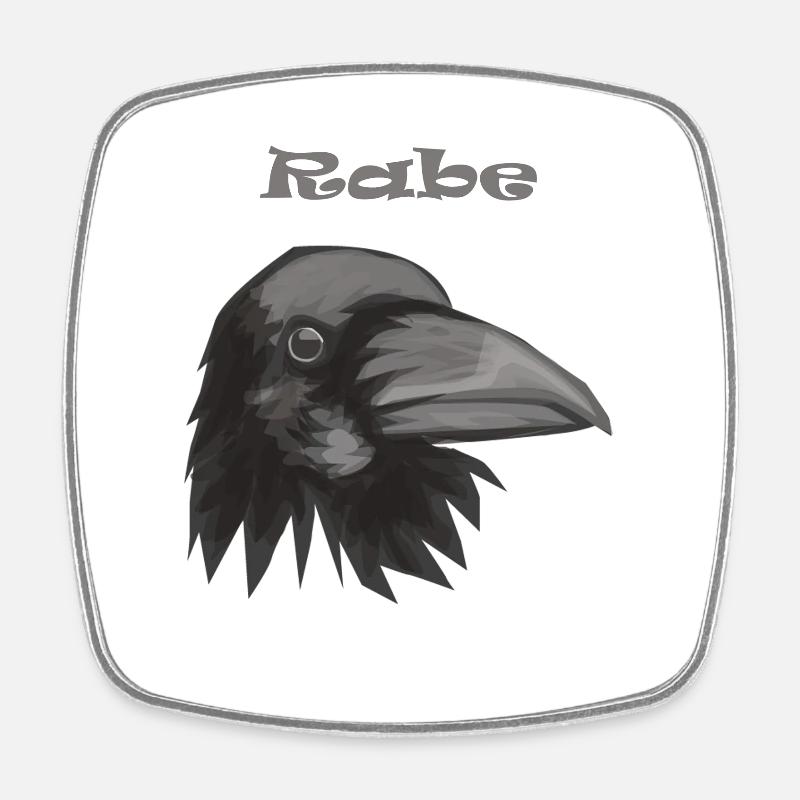 corbeau - Magnet carré - blanc