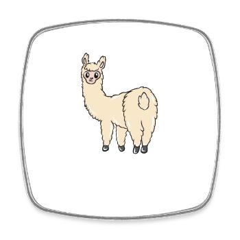 Lama - Viereckiger Kühlschrankmagnet - Weiß - Vorne