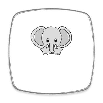 elephant - Square fridge magnet - white - Front