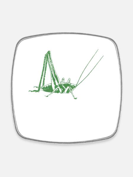 Grasshopper - Viereckiger Kühlschrankmagnet - Weiß