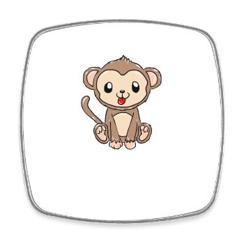 Affe - Viereckiger Kühlschrankmagnet - Weiß - Vorne