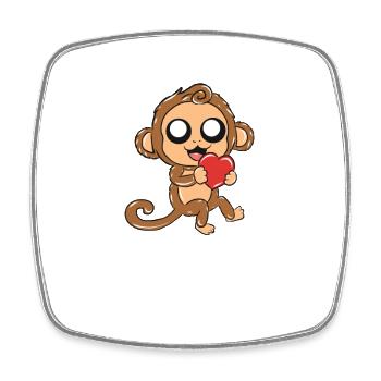singe - Magnet carré - blanc - Devant