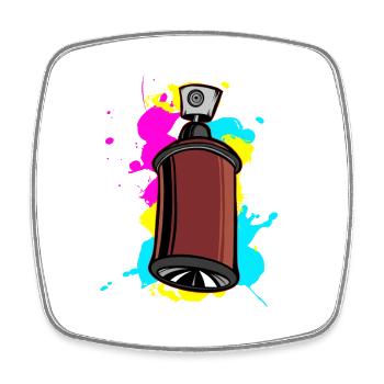 Spray de sommeil coloré avec design graffiti - Magnet carré - blanc - Devant