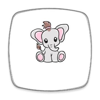 Elefant - Viereckiger Kühlschrankmagnet - Weiß - Vorne