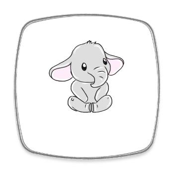elephant - Square fridge magnet - white - Front