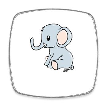 Elefant - Viereckiger Kühlschrankmagnet - Weiß - Vorne