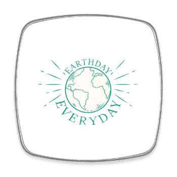 Globe terrestre avec slogan écologique - Magnet carré - blanc - Devant