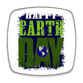 HAPPY EARTH DAY Conception motivante - Magnet carré - blanc - Devant