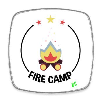 Fire camp - Square fridge magnet - white - Front