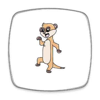 Meerkat - Square fridge magnet - white - Front