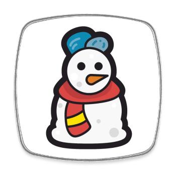 Schneemann - Frohe Weihnachten - Viereckiger Kühlschrankmagnet - Weiß - Vorne