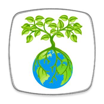 T-shirt écologique Earth Friend - Magnet carré - blanc - Devant